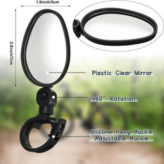 4pcs Bike Mirror Rotatable Handlebar Wide Angle Rear View Mirror