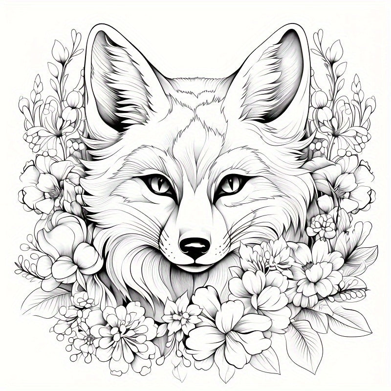 Animal & Floral Coloring Book: Art Therapy Paint by Number Kit