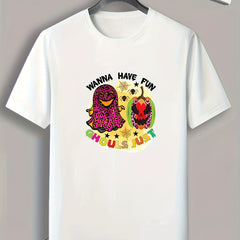 Halloween Pumpkin & Ghost Print Men's Sports Tee