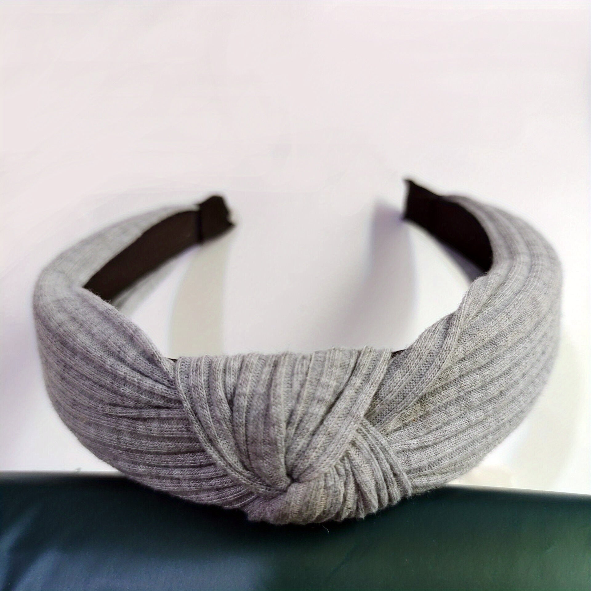 Knitted Fabric Cross Knot Headband Wide Hair Band Retro Style