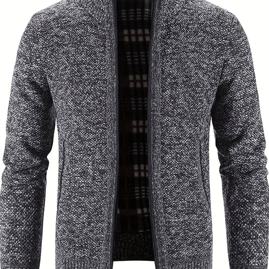 Men's Fleece Jacket Casual Comfortable Zip Up Cardigan