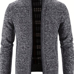 Men's Fleece Jacket Casual Comfortable Zip Up Cardigan