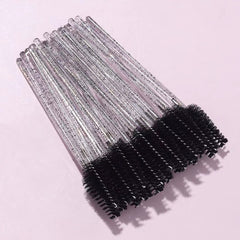 25pcs Glitter Eyebrow Eyelash Brushes Comb Mascara Wands