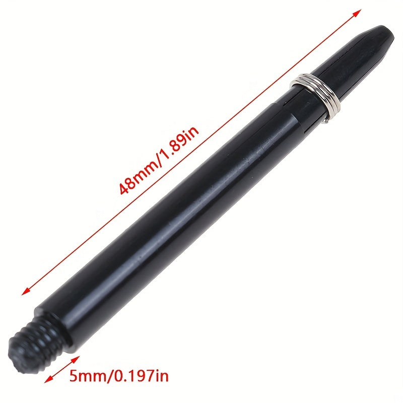 50pcs 48mm Nylon Dart Shafts 2BA Screw Thread Rod Stem with Protective Ring