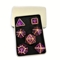 7pcs Wizard Metal Solid Dice for Table Game Entertainment