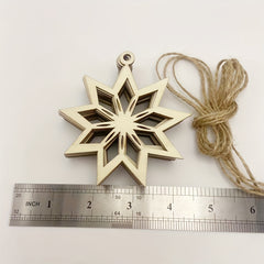 10pcs 4in Christmas Snowflake DIY Wooden Decorations Unfinished Wood Chips