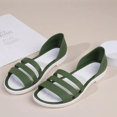 Women's Minimalist Flat Sandals Open Toe PVC Beach Slides