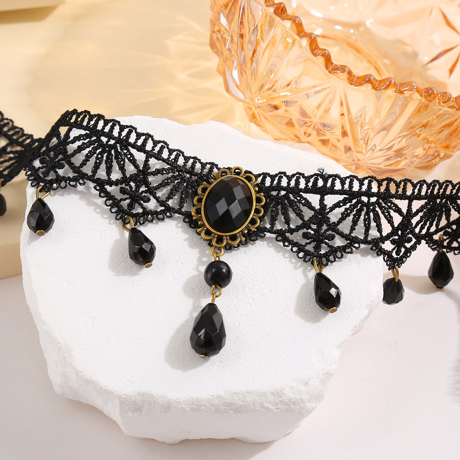 Crystal Tassel Lace Necklace