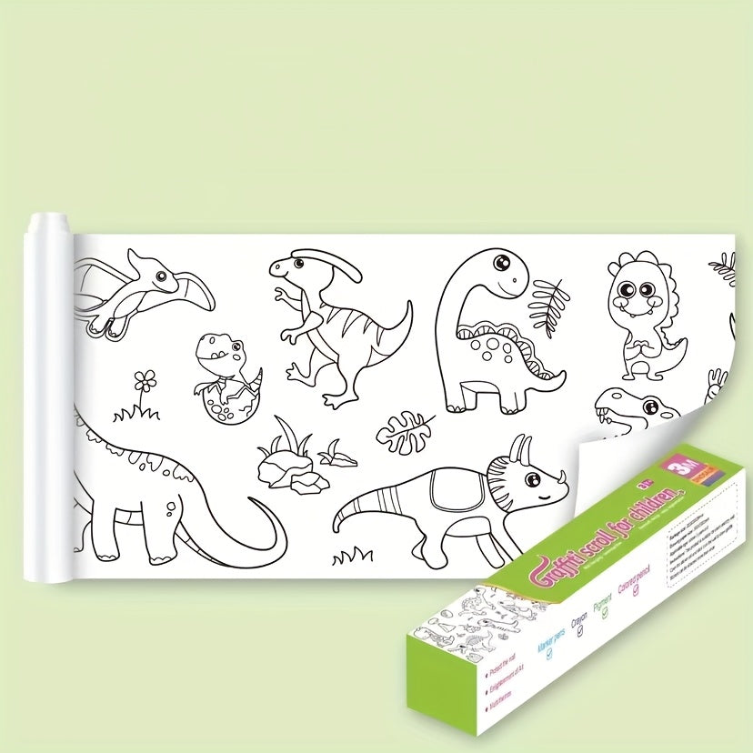Non Toxic Dinosaur Coloring Paper Roll
