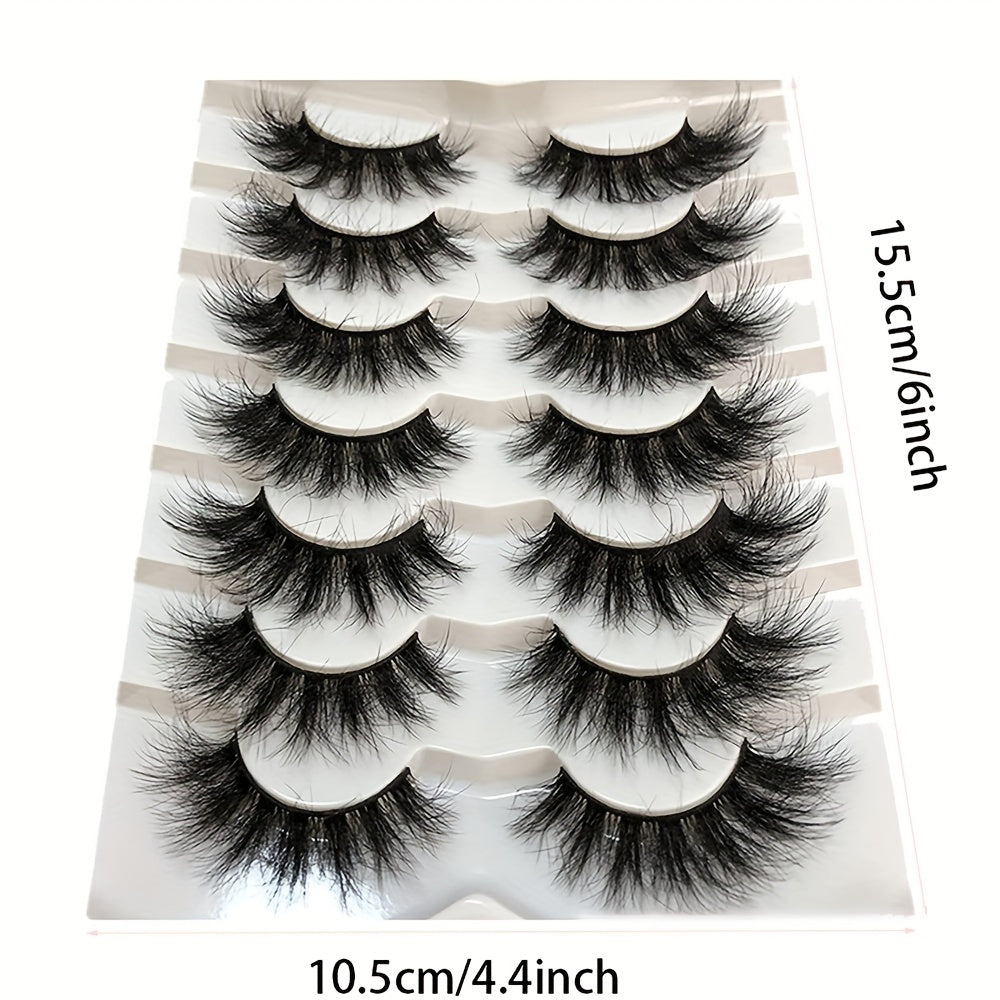 7 Pairs Fluffy 6D Faux Mink Cat Eye False Eyelashes Pack