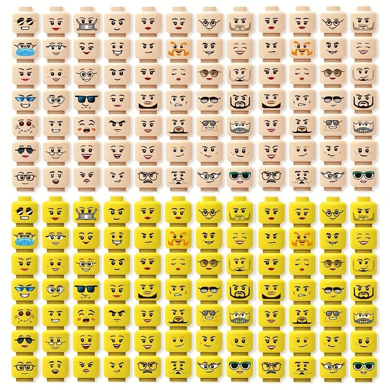 56pcs Emotion Building Block Toys Human Head Block Puzzle