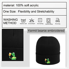 Winter Frog Tea Beanie Warm Knitted Hat Unisex