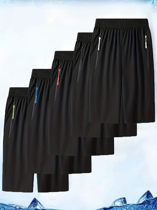 Men's Colorful Zipper Shorts Loose Fitting Sporty Shorts