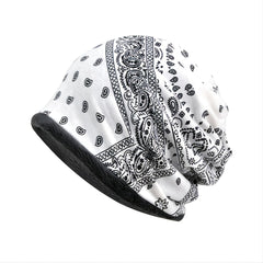 Vintage Bohemian Style Fleece Knitted Hat & Scarf Set