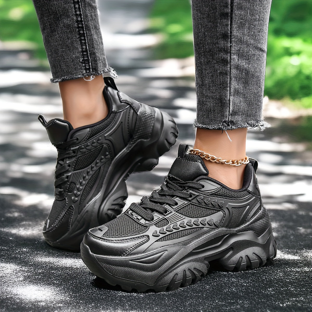 Women's Chunky Running Sneakers Non Slip Platform Sports Shoes