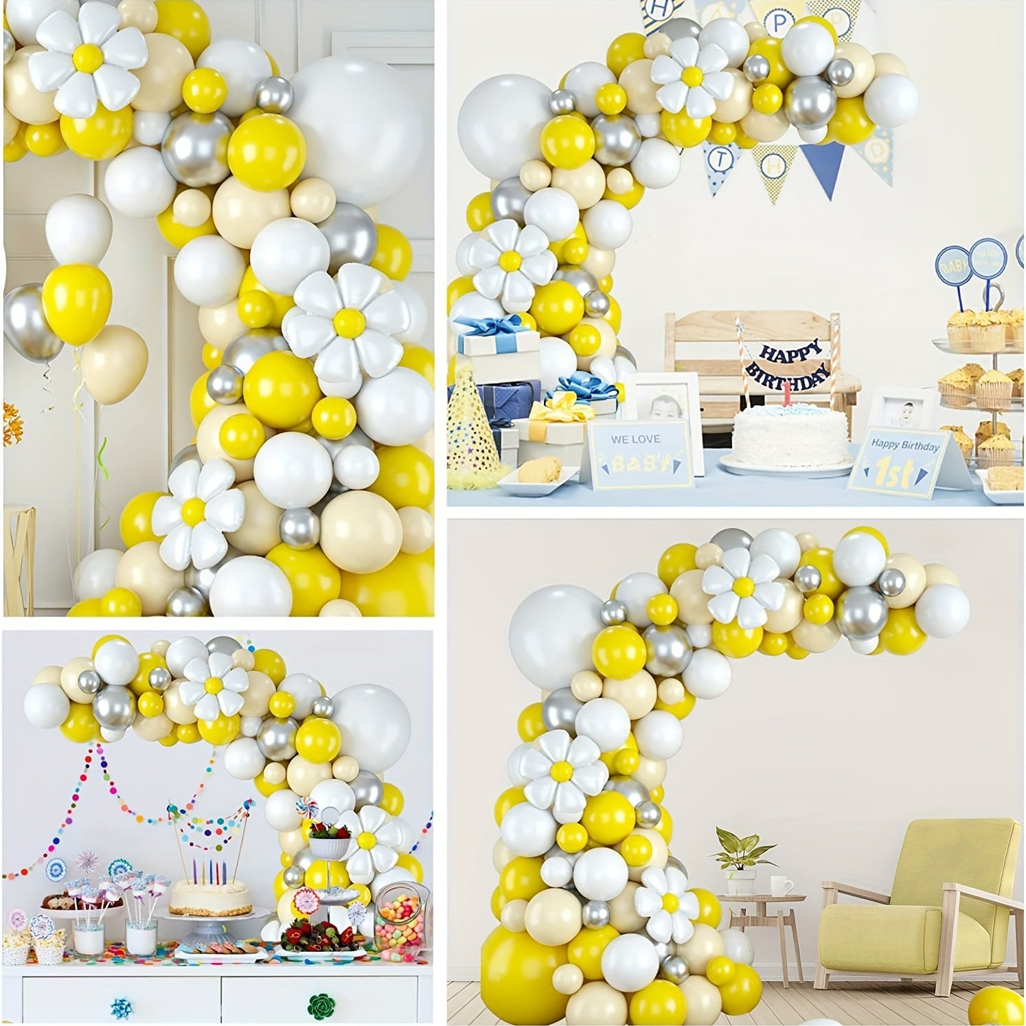 Yellow Balloon Wreath Arch Set for Celebrations