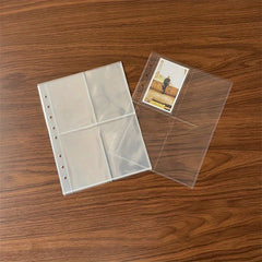 10pcs Transparent Loose Leaf Replacement Bag A5 Card Book 4 Compartments