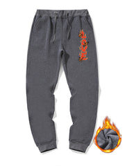 Men's Casual Fire Love Butterfly Sherpa Fleece Drawstring Sweatpants