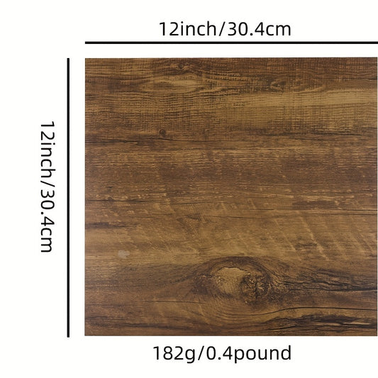 5pcs Wood Grain Adhesive Floor Tiles Stickers PVC Waterproof Peel And Stick Tile