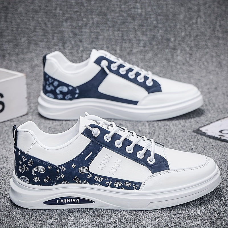 Men's Graffiti Print Skate Shoes - Wear Resistant Non Slip Casual Shoes