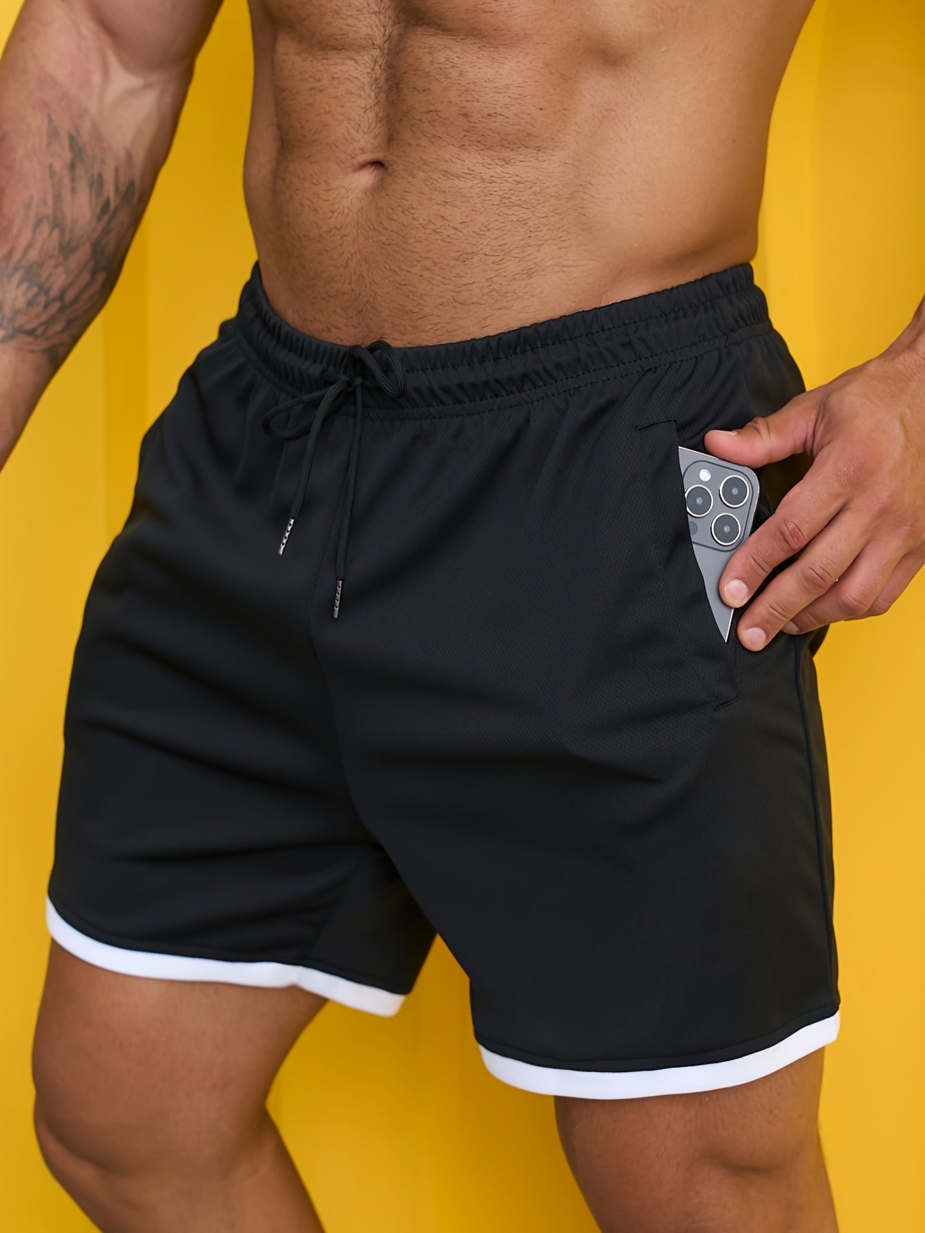 Quick Drying Drawstring Men's Sports Shorts for Summer Gym