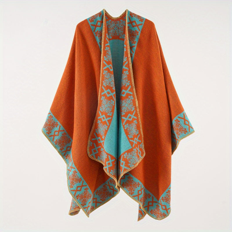Warm Shawl Wrap Open Front Poncho Cape for Women