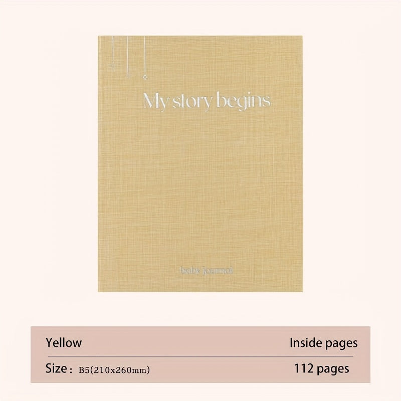 My Story Begins Journal B5 Size Educational Keepsake in Khaki Grey Yellow