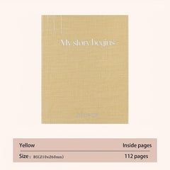 My Story Begins Journal B5 Size Educational Keepsake in Khaki Grey Yellow