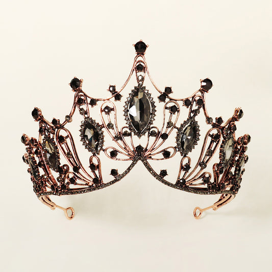 Baroque Crown Bridal Crystal Tiara Crown Gothic Wedding Headpiece Vintage