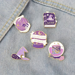 5 Purple Magic Badges Backpack Metal Badges Anti lighting Brooch Accessories