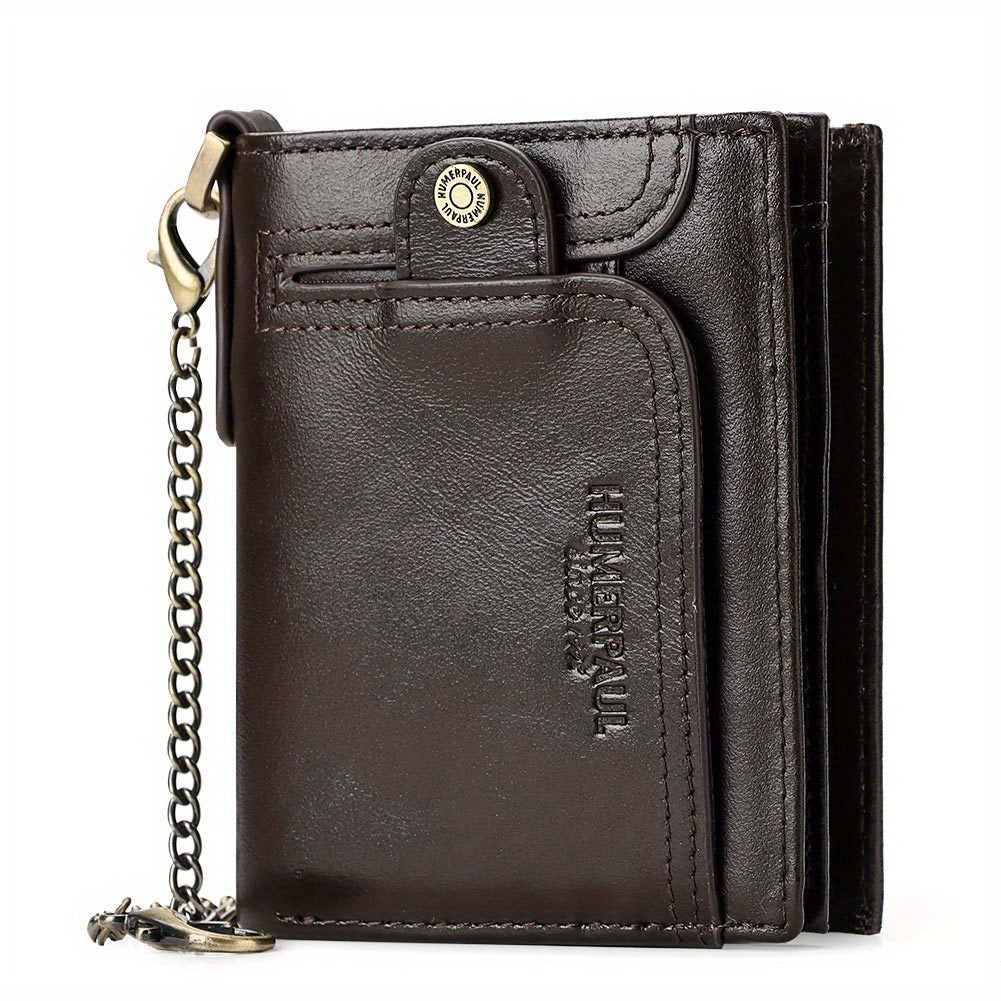 HUMERPAUL Leather Men's Wallet with Multi Function ID Credit Card Holder