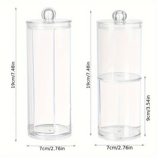 Clear Swab Holders With Lid & Dust proof Storage Jars