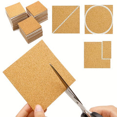15pcs Self-adhesive Cork Coaster DIY Square Round Mat