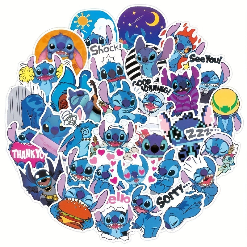 100pcs Waterproof Stitch Stickers Fun Pink Designs for Laptops & More