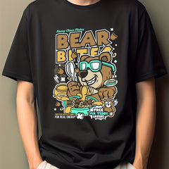 Men's Bear Print Hip Pop T-shirt Crew Neck Moisture Wicking Tee