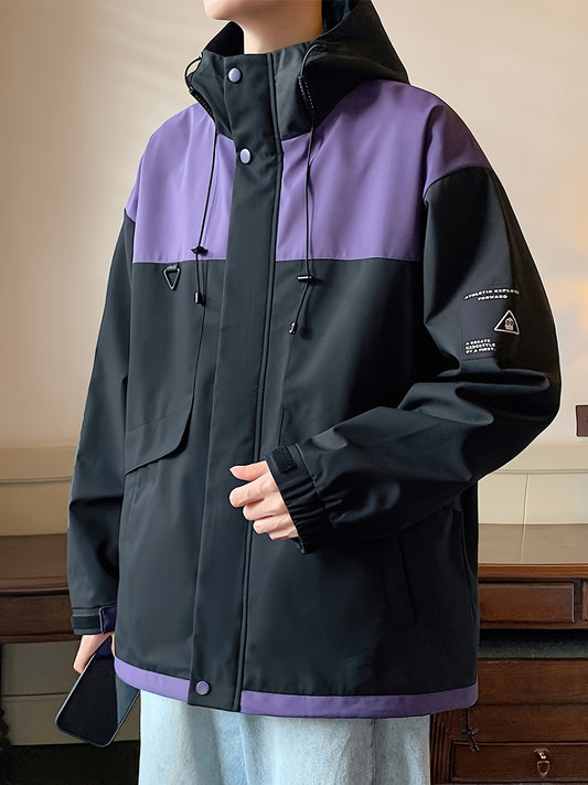 Men's Outdoor Hooded Jacket Windproof Waterproof Hiking Jacket