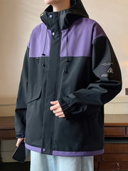 Men's Outdoor Hooded Jacket Windproof Waterproof Hiking Jacket