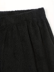  Fuzzy Fleece High Rise Straight Leg Pants