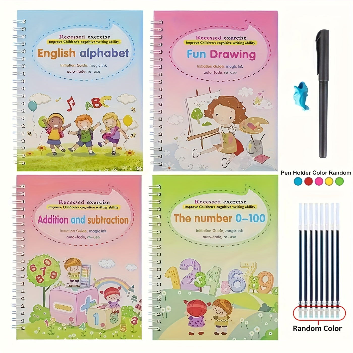 Groove Practice Book for Numbers and English with Fun Erasable Writing