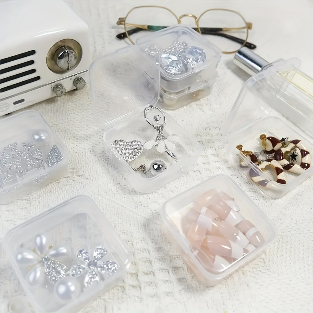12pcs Clear Plastic Storage Box Set for Jewelry Nail Hair Accessories
