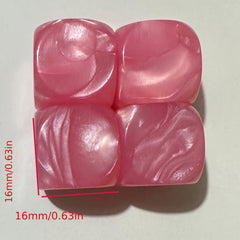 18pcs 16mm Rounded Pearl Blank Dice for Leisure & Entertainment