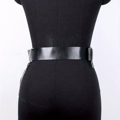  PU Leather Belt Punk Tassel Waistband Harness Belt With Chain