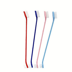 7pcs Double Headed Dog Toothbrushes Long Handled Pet Teeth Cleaning Tool