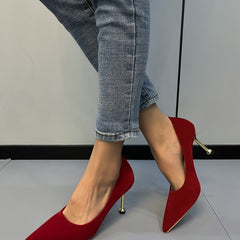 Women's Pointed Toe Metal Heel High Heels Stiletto Pumps