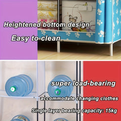 Large Clothes Storage Closet with Side Pockets - Easy Assembly Wardrobe