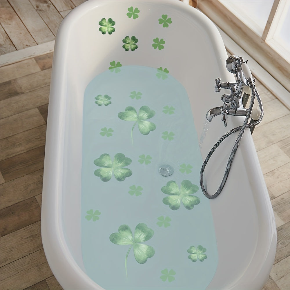 6Pcs Anti Slip Bathtub Stickers Four Leaf Clover Pattern