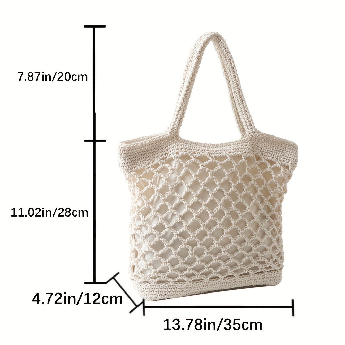 Minimalist Hollow Out Straw Bag Woven Shoulder Bag For Vacation