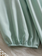  Lantern Sleeve Polo Neck Dress