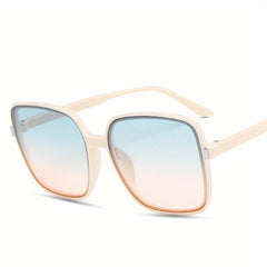Men's Large Square Frame Polarized Sunglasses 100 UV Protection Vintage Eyewear