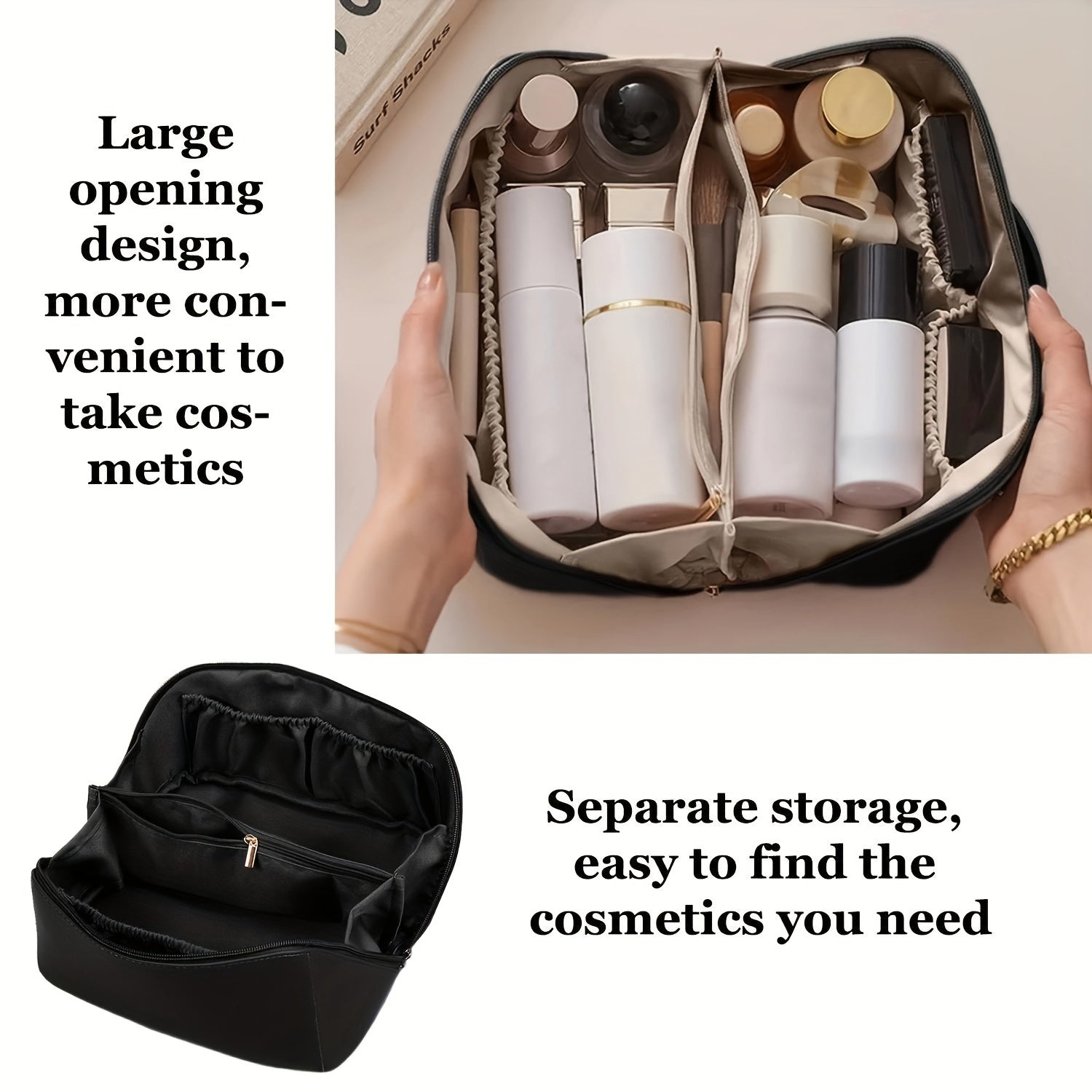 Portable Cosmetic Bag Letter Graphic Travel Storage Waterproof Toiletry Bag